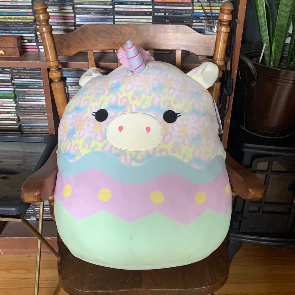 Giant jumbo XL Squishmallow unicorn leopard print